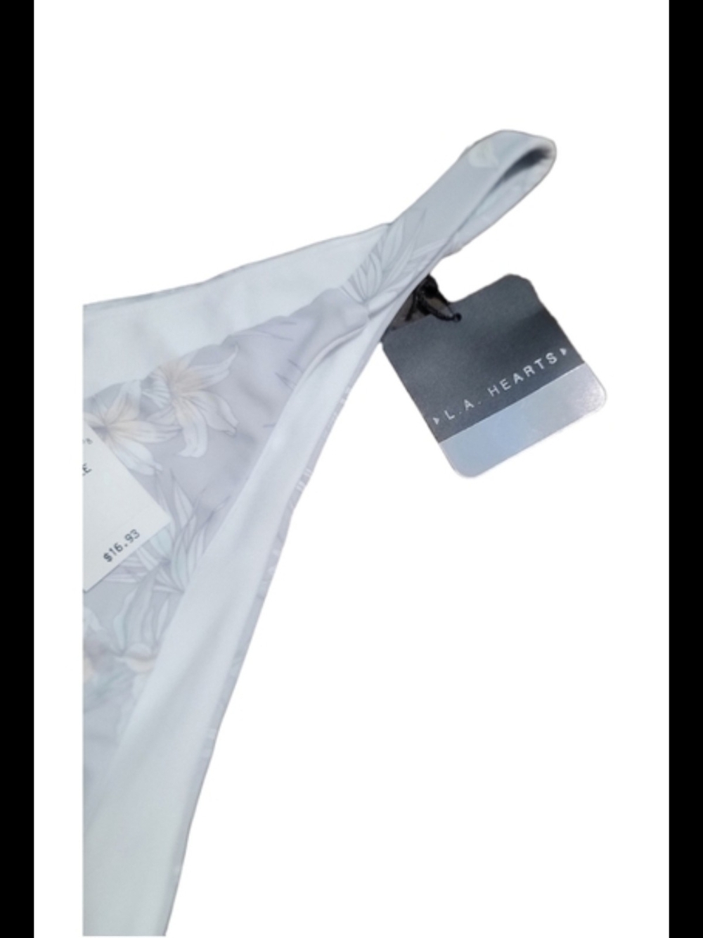 La Hearts Floral Bikini Bottoms in Light Gray and Cream - Picture 4 of 9